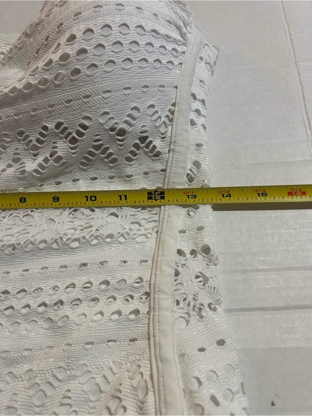 Amiani White Crochet Lace Strapless one-piece Bandeau swimsuit size Medium - Picture 4 of 8